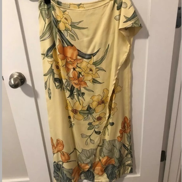 Vintage Tropical 100% Silk Wrap skirt